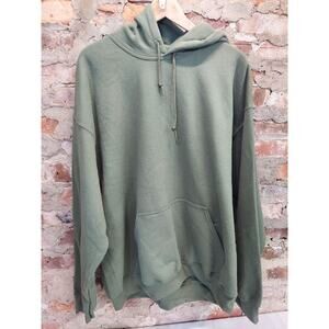 Gildan Mens Heavy Blend Hoodie XL Olive Green Pullover Sweatshirt Fleece